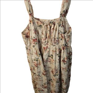 ARULA Floral Midi Dress - Cream and Pink